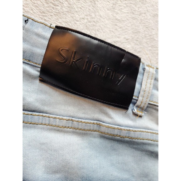 Womens Jeans Size 28 Blue Denim Cotton Light Wash Pockets Flat Front‎ Skinny Fit - Picture 7 of 8